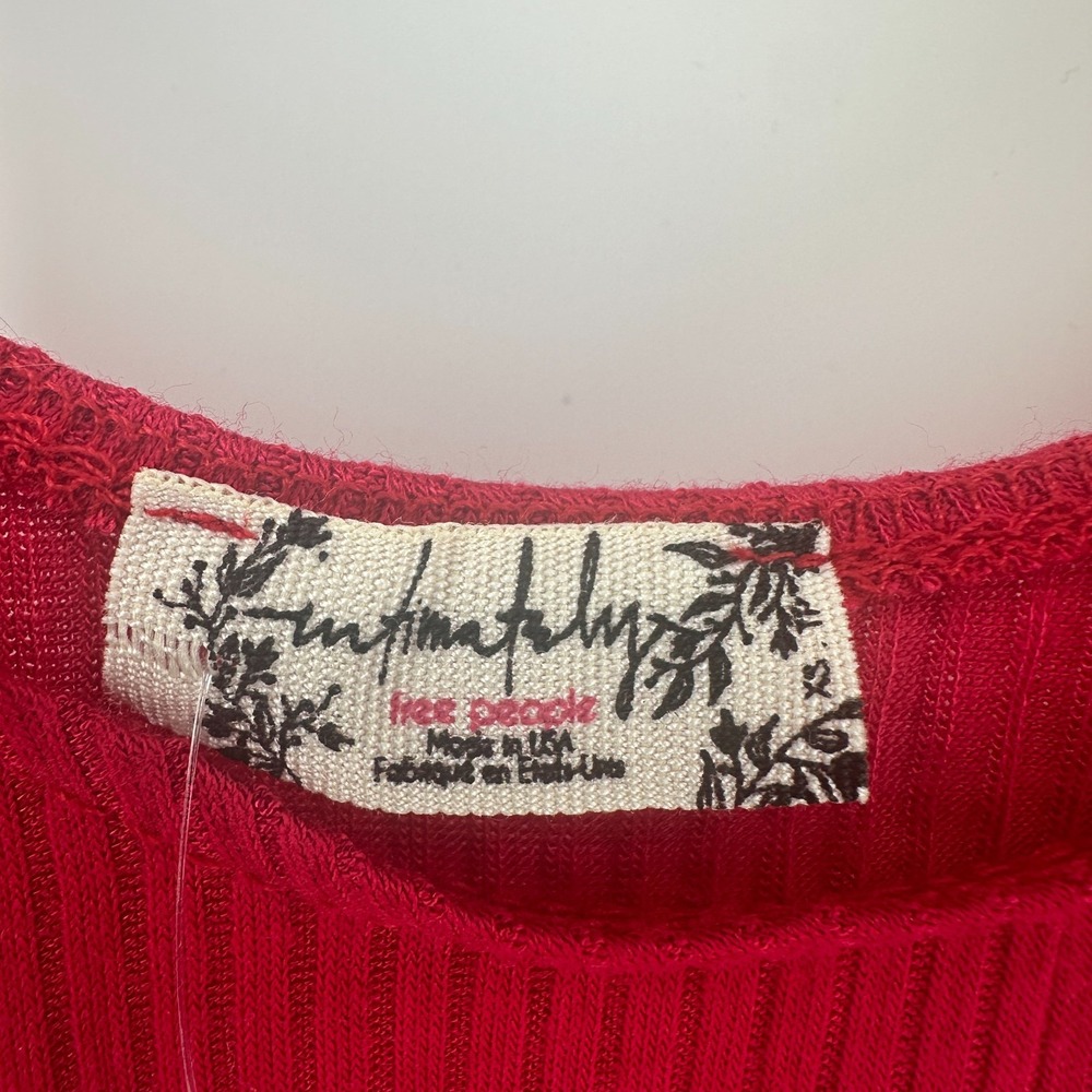 NWT Intimately By Free People Bodysuit Womens XS Red Sleeveless Ribbed USA Made‎